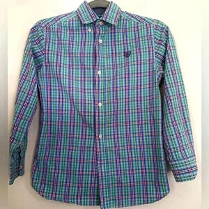 Boys Chaps Multi Color Plaid Shirt